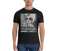 YuZhong They Think I Care Graphic T-Shirt T Shirts Men Shirts Men Black L