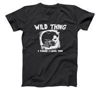 YuZhong Wild Thing Wild Thing I Think I Love You Baseball Basic Men's T-Shirt Black M