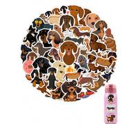 YUZNA 120 Pegatinas Perro Salchicha y Teckel, Vinilo PVC Impermeable y Resistente para Botellas de Agua, Laptop, Diario, Decoración DIY y Regalo para Amantes de Perros