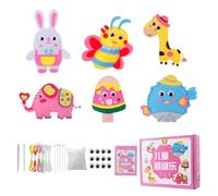 YUZNA 6 Piezas Kit de Costura de Niños, Aprender a Coser Animal, Kit de Manualidades de Fieltro Educativa de Bricolaje, Lindo Paquete de Costura Relleno, para Principiantes y Niñas(Estilo Aleatorio)