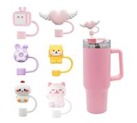 YUZNA 6pcs Tapas de Pajitas para Stan1ey Cup, 10mm a Prueba de Polvo Tapas de Pajitas de Silicona, Pajitas Reutilizables Tapa Consejos para Stan1ey 40/30 Oz Vaso Accesorios (8PCS mezcla de colores)