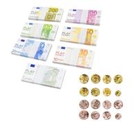 YUZNA Billetes de Dinero, 140 hojas, Accesorios para decoración de tiendas infantiles, Ficticio En Euros, Falso 10, 20, 50, 100, 200 y 500, Tamaño Original, Real, Monedas y Euro, Juego de Juguetes