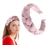 YUZNA Diadema Trenzada para Mujer Rosa Ancho Cinta para la Cabeza para Dirndl Trajes Tradicionales Accesorio de Pelo para Oktoberfest