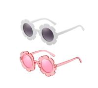 YUZNA Gafas de Sol de Flores Redondas para Niñas Niños,2 piezas,gafas de sol infantiles para niñas de 3 a 10 años,al Aire Libre Playa,Lindo Eyewear para Vacaciones