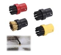 YUZNA Juego de 4 piezas, cepillos redondos, piezas de repuesto para limpiadores de vapor, accesorios de vapor, boquilla de vapor, vaporeta accesorios, cepillo redondo pequeño, cepillo de cobre