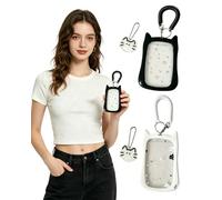 YUZNA Set de 2 Portatarjetas Gatos Negro y Blanco, Fundas Protectoras, Para Photocards Kpop, ID y Tarjetas de Autobús, Ideal para Coleccionistas, Estudiantes y Fans
