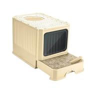 YVAAASIYC Caja de Arena for Gatos Grande, Plegable, con Tapa y diseño cajón Pala, Inodoro antisalpicaduras for, sin Olor