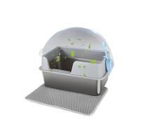 YVAAASIYC Caja de Arena semicerrada for Gatos Gran tamaño con Cerca Alta, la Caja Grande Proporciona Mucho Espacio for moverse