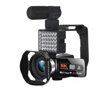 YVAAASIYC Cámara de vídeo Digital HDR 8K con visión Nocturna, cámara Web WiFi 48 MP for transmisión en Vivo(with Mic LED)