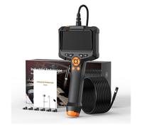 YVAAASIYC Cámara endoscópica Industrial de 4,3" con Lente Doble única, HD 1080P, boroscopio for inspección de automóviles, IP67, cámara de alcantarillado a Prueba de Agua con LED(5m,4.3inch Dual len)