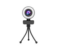 YVAAASIYC Cámara Web 4K, cámara Full HD 2K con micrófono, luz de Relleno LED, USB giratoria for PC, computadora portátil for Youtube(1080P)