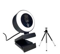 YVAAASIYC Cámara Web USB 4K/1080P con Anillo de luz automático, Cubierta privacidad, trípode Tipo C for PC, Zoom, transmisión y reuniones(Q10-2K Webcam)