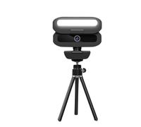 YVAAASIYC Cámara Web USB 4K con Enfoque automático, Luces LED duales, Obturador de privacidad, trípode y Adaptador Tipo C for transmisión reuniones