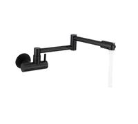 YVAAASIYC Grifo for llenado de ollas, de Acero Inoxidable, de Montaje en Pared, Color Negro, for Uso Comercial, con Brazo oscilante y Doble articulación, for Cocina, Plegable