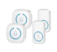 YVAAASIYC Mini Timbre Inteligente inalámbrico, de Puerta Bienvenida, 60 Tonos Llamada, diferenciado, silencioso for el hogar y la Oficina(White 2SetS)