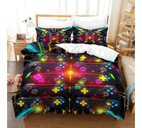 YVASPQRTW Controlador de Juego 3D Printed Color Controlador de Juego Bed Linen Polyester Microfiber with Pillowcases Zip for Adults and Girls King(220x240cm)