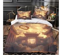 YVASPQRTW dragón mítico 3D Impresión Funda de edredón 3pz Microfibra Transpirable Escena de fantasía Oriental Edredón Funda 2 Fundas Cremallera Oculta Familia Invitados Double（200x200cm）