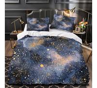 YVASPQRTW Estrellas de Brillo cósmico 3D Impresión Edredón Funda 3pz Microfibra Resistente Espacio Abstracto Funda de edredón 2 Fundas Cremallera Decoración habitación Parejas Super King（260x220cm）