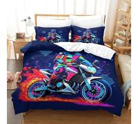 YVASPQRTW Motocicleta Todo Terreno 3D Deportes Extremos de Motocicleta Funda Edredón Breathable Hidden Zip for Adults and Girls King（220x240cm）