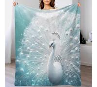 YVASPQRTW Pavo Real Mostrando Plumas Manta Polar Ligera para Cama, Manta De Sofá Cómoda Y Esponjosa Estilo Fauna Aves Exóticas Naturaleza Dormitorio, 60x80inch(150x200cm)