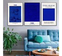 Yves Klein Exposición Cartel Pop Color Azul Lump Arte Abstracto Impresiones Lienzo Pintura Minimalista Pared Decoración para el hogar 50x70cm-3 Piezas Sin Marco
