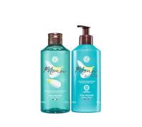 Yves Rocher Monoï Set: Champú-Gel de Ducha 2en 1 400ml (Sin Sulfatos) y Leche Corporal Hidratante 24H 390ml - Cuidado Nutritivo para Cuerpo y Cabello con Aroma a Verano y Auténtico Monoï de Tahití