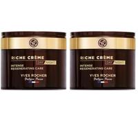 Yves Rocher RICHE CRÈME - Cuidado Intensivo Día & Noche - Crema Facial Anti-Aging con Aceite de 1000 Rosas para una Regeneración Celular Intensa - 75 ml (Paquete de 2)
