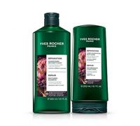Yves Rocher Set Reparación Capilar - Champú Reparador 300ml + Acondicionador Anti-Rotura 200ml - Para Cabello Dañado y Quebradizo - Cynara y Queratina Vegetal - Sin Siliconas
