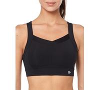 Yvette Sujetador Deportivo para Mujer con Gran sujeción, con Gancho y Ojal, Tallas Grandes, para Correr y Fitness,Negro,L Grande