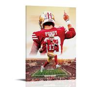 YVFCIRXTT Brock Purdy- Póster impermeable de estilo retro para decoración de pared, sala de estar, cocina, cafetería, 30 x 45 cm, estilo marco