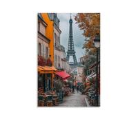 YVFCIRXTT France StreetsModern Art Printing Retro Style Wall Decor Living Kitchen Coffee Shop Póster impermeable de 60 x 90 cm, estilo sin marco