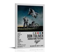 YVFCIRXTT Hardstone Psycho-Don Toliver- Póster impermeable de estilo retro para decoración de pared, sala de estar, cocina, cafetería, 20 x 30 cm, estilo marco