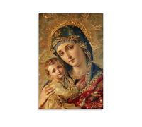 YVFCIRXTT Póster de iconografía católica de la Virgen María, impresión artística moderna, estilo retro, decoración de pared, sala de estar, cocina, cafetería, impermeable, 30 x 45 cm, estilo sin marco