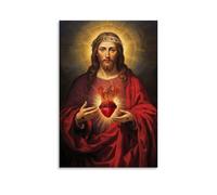 YVFCIRXTT Póster impermeable con diseño del Sagrado Corazón de Jesucristo, estilo retro, decoración de pared, sala de estar, cocina, cafetería, 30 x 45 cm, estilo sin marco