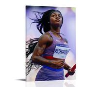 YVFCIRXTT Sha'Carri Richardson- Póster impermeable con impresión artística moderna, estilo retro, decoración de pared, sala de estar, cocina, cafetería, 30 x 45 cm, estilo marco