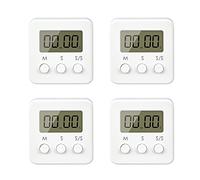 yVicv Temporizador de Cocina Digital 4 Piezas,Temporizador con Pantalla LCD Alarma Fuerte,Ajuste Rapido,Utilizado En Cocinas,Oficinas,Deportes