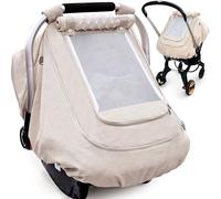 YVMVDV - Funda impermeable para asiento de coche para bebé, funda de asiento de coche para niños y niñas, resistente al viento para niños y niñas, mantiene a los bebés calientes y cómodos (beige)