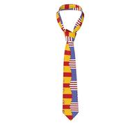 YVNKHKU Corbatas florales para hombre, diseño de bandera de España americana, corbatas de boda para novio, padrinos de boda, misiones, bailes, fiestas, Bandera de España Americana, talla única