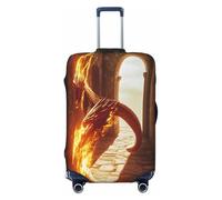 YVNKHKU Fire and Flames - Funda elástica para maleta, duradera, antiarañazos, se adapta a equipaje de 18 a 32 pulgadas, fácil de lavar y protección de viaje, Negro -, XL