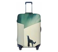 YVNKHKU Funda elástica para maleta con diseño de retrato de lobo, duradera, antiarañazos, se adapta a equipaje de 18 a 32 pulgadas, fácil de lavar y protección de viaje, Negro -, XL