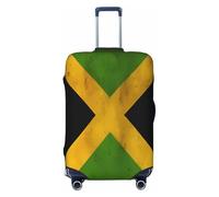 YVNKHKU Funda elástica para maleta con la bandera de Jamaica antigua, duradera, antiarañazos, se adapta a equipaje de 18 a 32 pulgadas, fácil de lavar y protección de viaje, Negro -, M