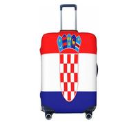 YVNKHKU Funda elástica para maleta con la bandera de la República de Croacia, duradera, antiarañazos, se adapta a equipaje de 18 a 32 pulgadas, fácil de lavar y protección de viaje, Negro -, L