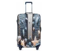 YVNKHKU Funda elástica para maleta con piedras de castillo blancas brillantes, duradera, antiarañazos, se adapta a equipaje de 18 a 32 pulgadas, fácil de lavar y protección de viaje, Negro -, XL