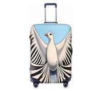 YVNKHKU Funda elástica para maleta con vista aérea a rayas blancas, duradera, antiarañazos, se adapta a equipaje de 18 a 32 pulgadas, fácil de lavar y protección de viaje, Negro -, S