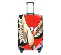 YVNKHKU Funda elástica para maleta, estilo manga, color paloma blanca, duradera, antiarañazos, se adapta a equipaje de 18 a 32 pulgadas, fácil de lavar y protección de viaje, Negro -, L