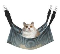 YVNKHKU Hamaca reversible geométrica para gatos con representación 3D para colgar, suave, transpirable, cama ajustable para gatitos, cachorros o pequeños y medianos