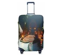 YVNKHKU Heaven's Gate - Funda elástica para maleta, duradera, antiarañazos, se adapta a equipaje de 18 a 32 pulgadas, fácil de lavar y protección de viaje, Negro -, L