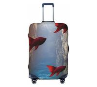 YVNKHKU The Red Dream World - Funda elástica para maleta, duradera, antiarañazos, se adapta a equipaje de 18 a 32 pulgadas, fácil de lavar y protección de viaje, Negro -, XL