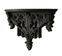 Yvocuyn Estante de Pared pequeño, Estante de Pared Flotante Tallado Floral gótico Vintage, Negro