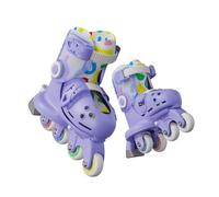 Yvolution Patines Evolutivos Twista en 4 Colores. Talla 30-34. Se Ajustan Facilmente de 4 Ruedas a Línea con un Solo Click. Unisex (Lila)